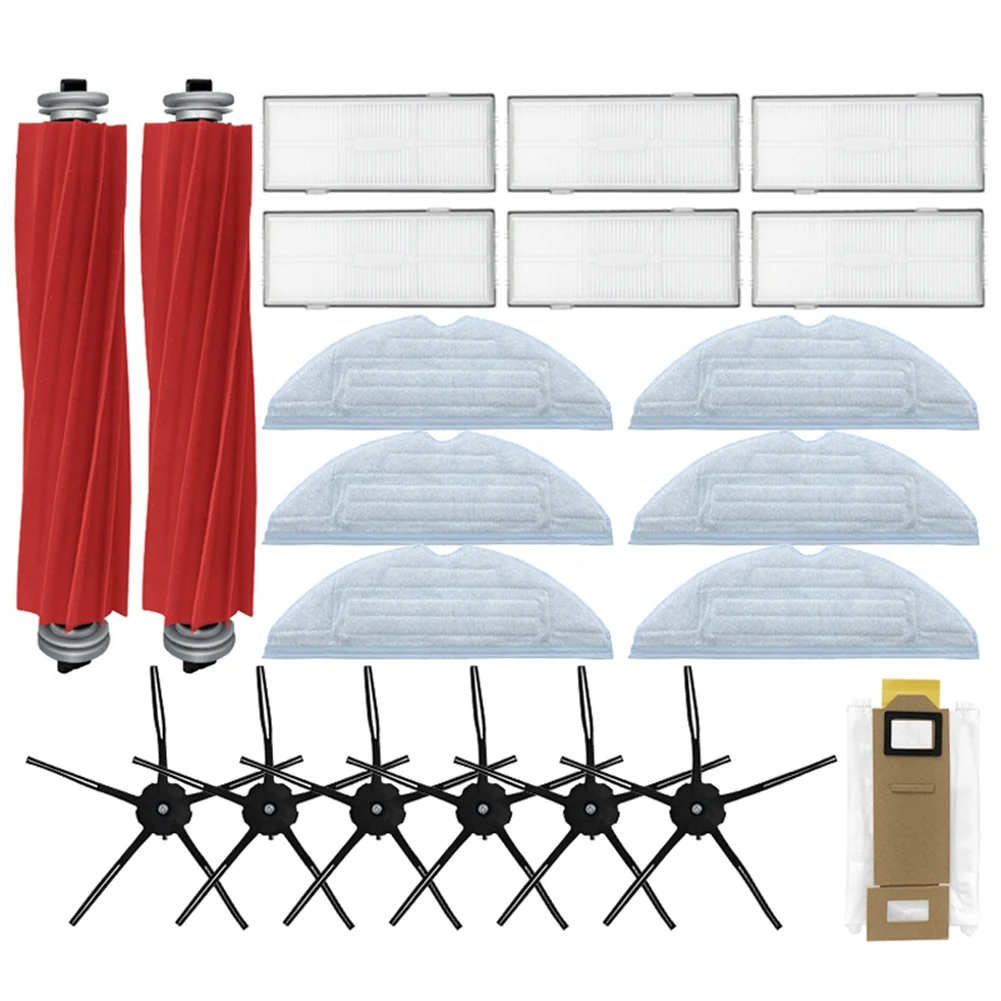 

Main Roll Brush Mop Rag Hepa Filter Side Brush for Xiaomi Roborock S7 T7S Plus Vacuum Cleaner Parts Accessories-Black