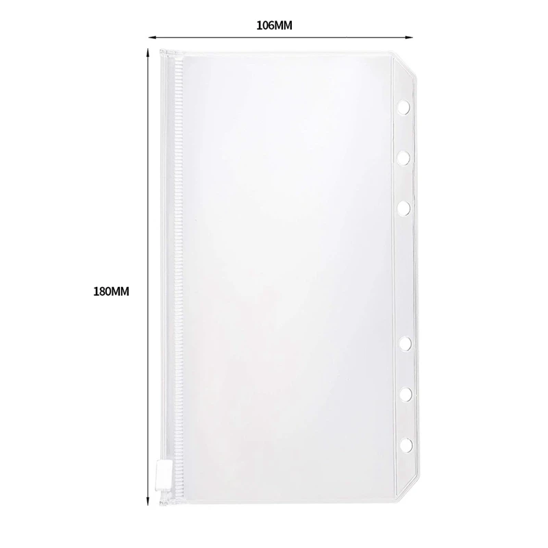 100 шт. прозрачные карманы для папок формата А6 6 отверстий папки на молнии сумки