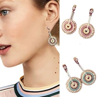 new 2021 long bohemian round handmade chain with stud earrings for girls jewelry accessories party fine gifts woman