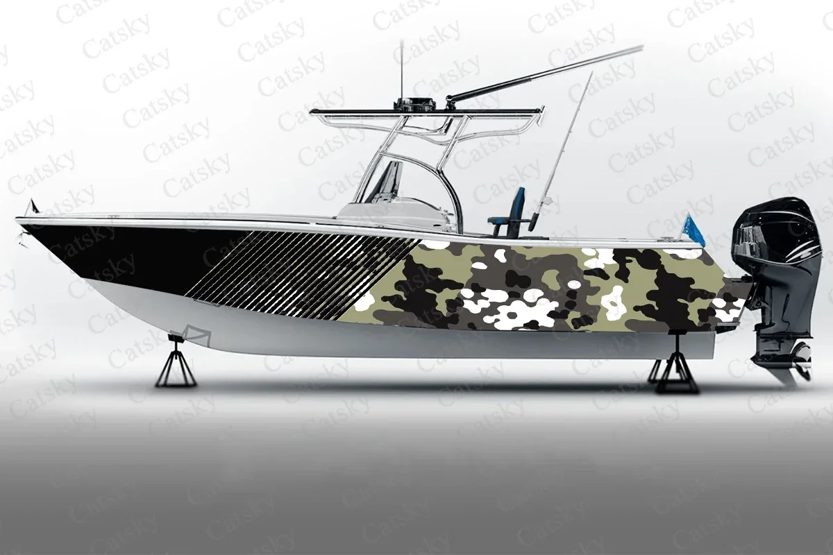 Абстрактный цветной камуфляж геометрическая наклейка на лодку упаковка