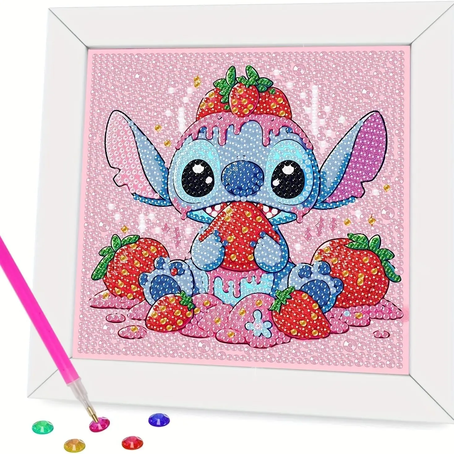 Брелок Disney Lilo & Stitch с кристаллами и бриллиантами 5D DIY, акриловый пояс с вышивкой крестом, комплект рамки для пары, подарок на день рождения ручной работы (art.: 3920d24bfaff5) - 3920d24bfaff5