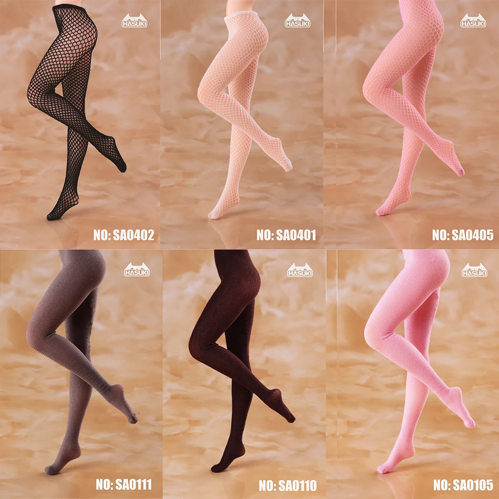 

11 Colors HASUKI SA01 SA04 1/12 Sexy 3D Shereo Fishnet Stockings Seamless Pantyhose Leggings Socks for 6 inches Action Figure