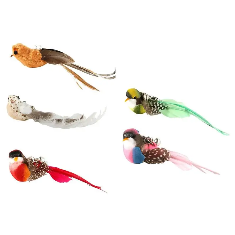 

Cat Toys Feather Bird Bell Toys Refills Handmade Bird Replacement For Cat Interactive Wand Toys Training Exercising Pet Supplies