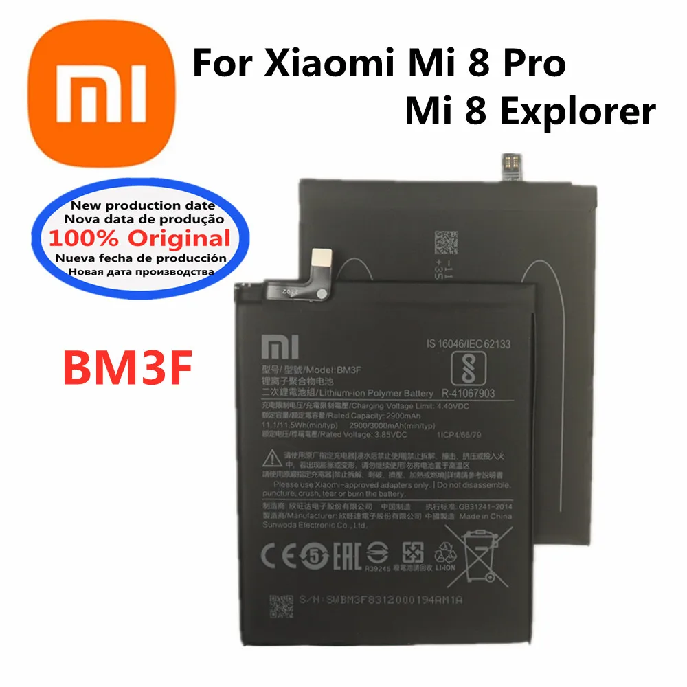 Оригинальный аккумулятор 3000 мАч 100% для Xiaomi Mi 8 Explorer / Mi8 Pro BM3F сменные батареи