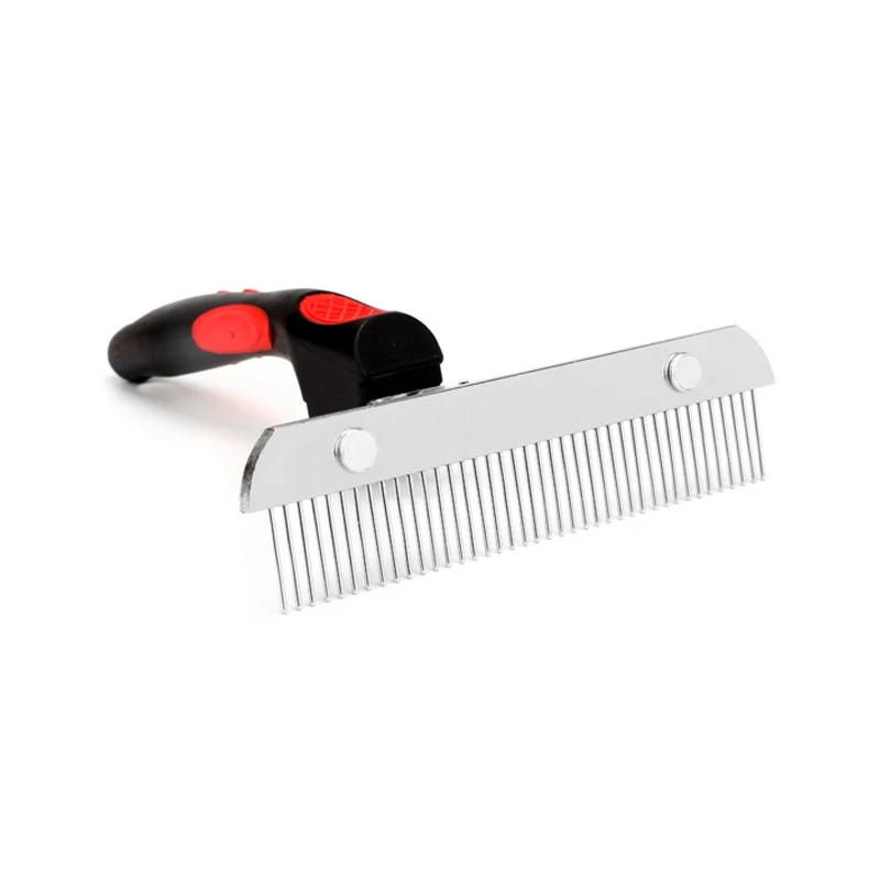 

Pet Grooming Brush Large Shedding and Dematting Undercoat Rake Comb Stainless Steel Teeth for Medium & Large Dogs