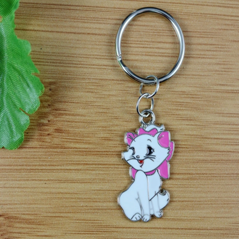 Винтажный брелок эмалированный с изображением кота для ключей от автомобиля