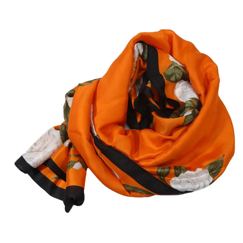 Шарфы женские шарф-хиджаб с цветочным принтом Femme шали платок универсальная шаль