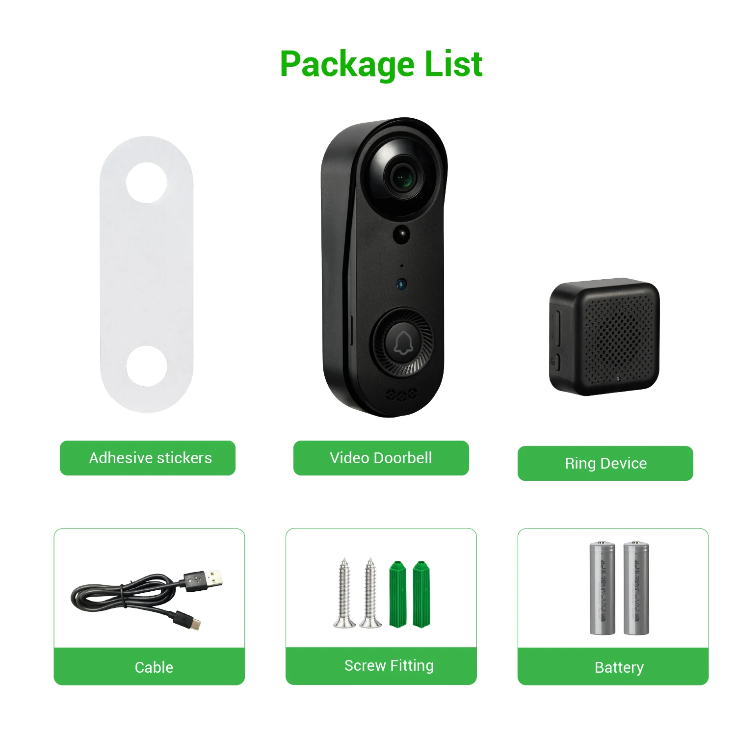 Фото 2 МП 1080P iCam365 APP IP-видеодомофон с питанием от аккумулятора, Wi-Fi, низким энергопотреблением и функцией видеонаблюдения за дверью №5
