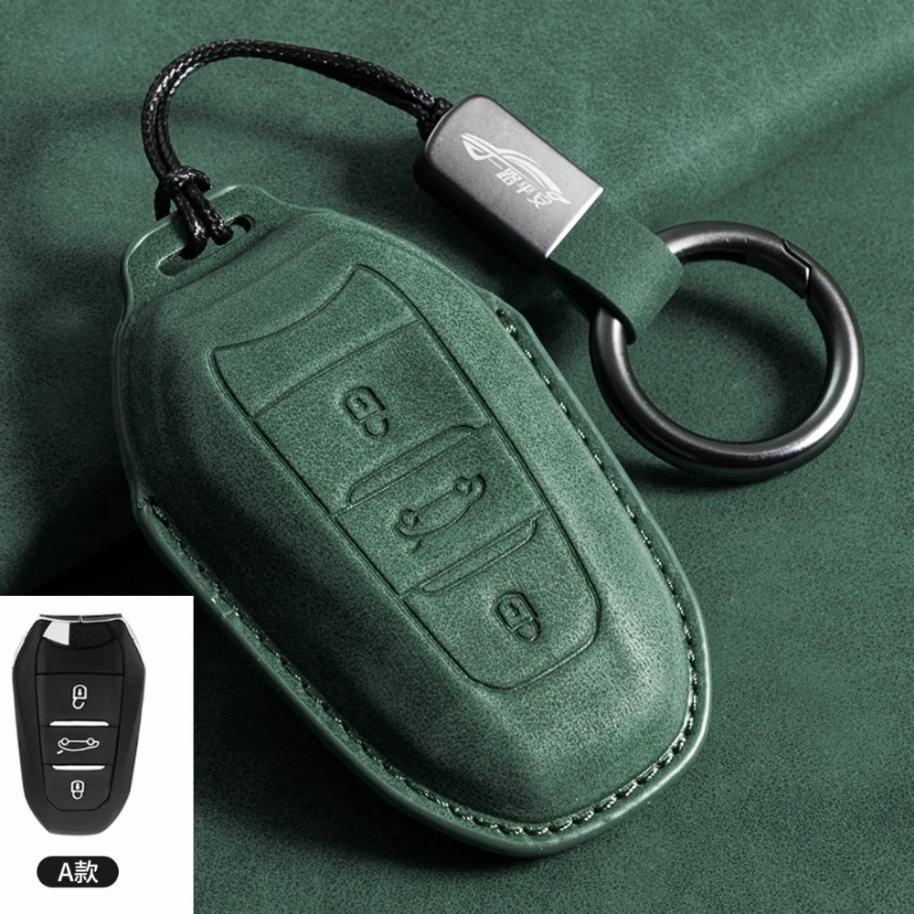 Фото Новый кожаный чехол для ключей от машины для Peugeot GTLine 207 307 407 208 308 408 508 2008 3008 4008 5008 RCZ Автомобильный брелок для ключей №4