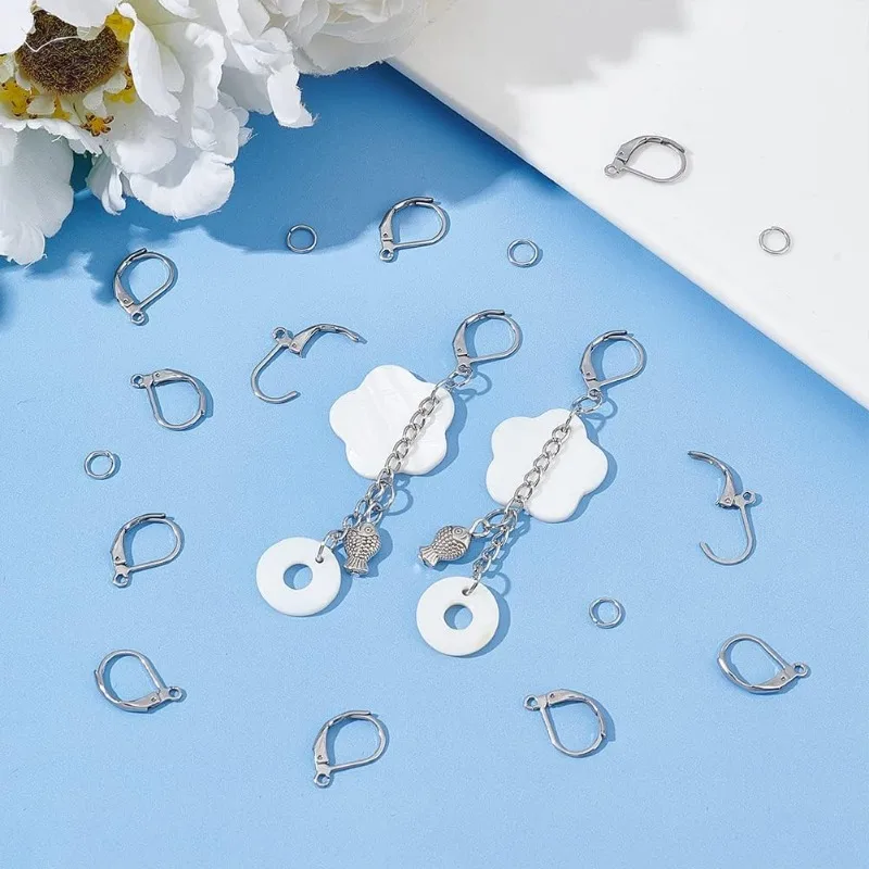 40 шт. круглые крючки для сережек с левербедем 15 х0 мм французские серьги из