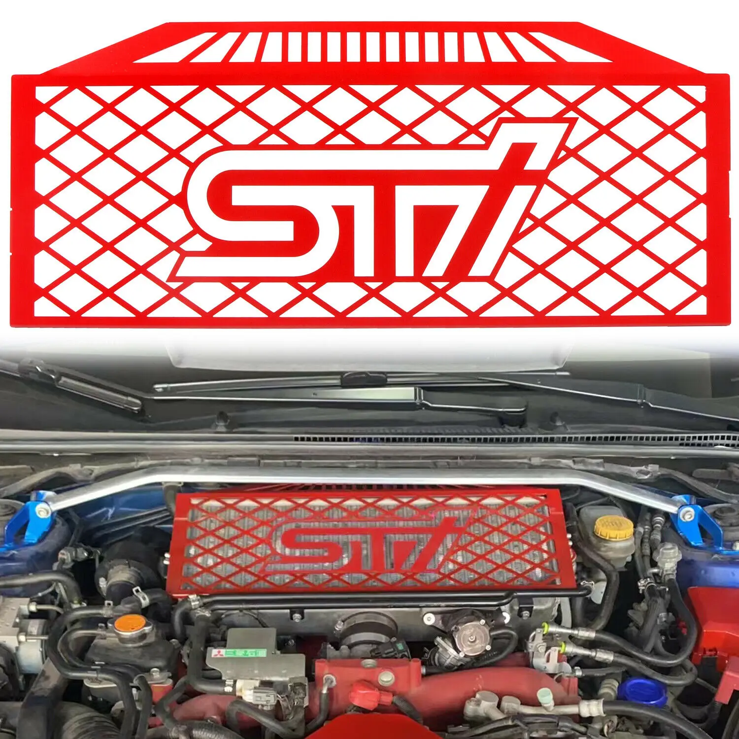 

Red Water Tank Cooling Radiators Panel Cover For Subaru WRX / WRX STI 2014-2021