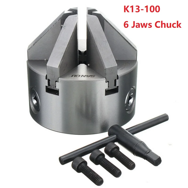 

K13-100 6 Jaws Lathe Chuck Self Centering With Turning Machine Tools Accessories for Drilling Milling Working