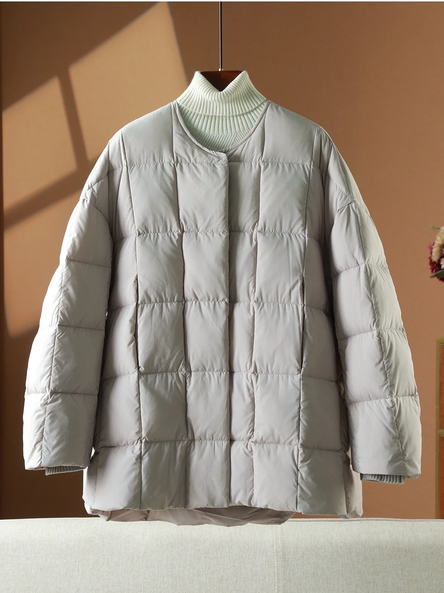 [Find Astringent] Европейские товары Куртка на белом утином пуху Новый дизайн Вязаный