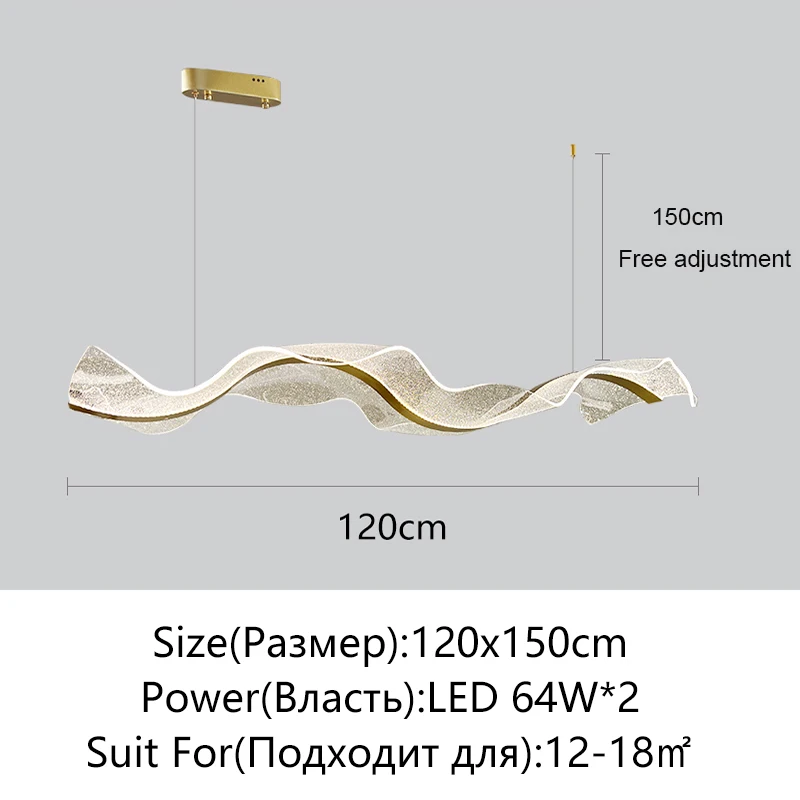 

Золотые волнистые светодиодные люстры SANDYHA