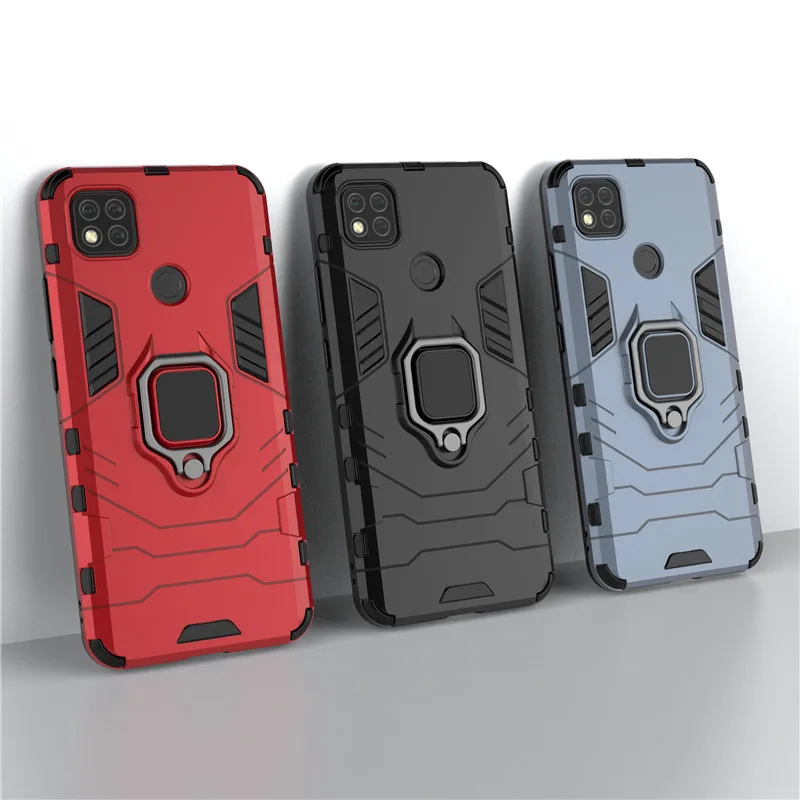 

For Cover Xiaomi Redmi 10A Case Redmi 10A Capas Shockproof Phone Back KickStand Ring Magnetic Holder Cover For Redmi 10A Fundas