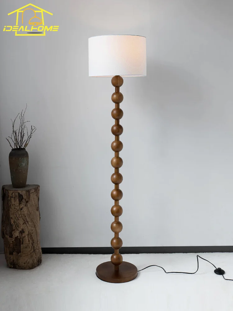 Китайская классическая Напольная Лампа Wabi-sabi из цельной древесины дизайнерская