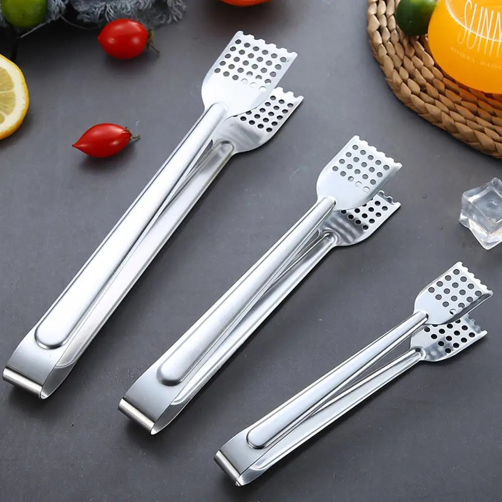 

Stainless Steel Food Tongs Kitchen Tool Anti Heat BBQ Steak Bread Salad Ice Tong Food Clip Long Handle Kitchen Cooking Accessory
