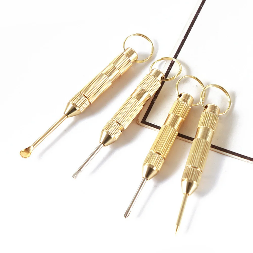 

Новинка, 4 в 1, многофункциональная деталь, легко носить с собой, зубочистка, булавка для ушей, крестовая отвертка, брелок для ключей, инструме...