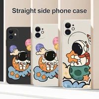 soft silicone cover for iphone 11 13 12 pro max cartoon cute astronaut phone case funda for iphone xs max xr x 7 8 6s 6 plus se