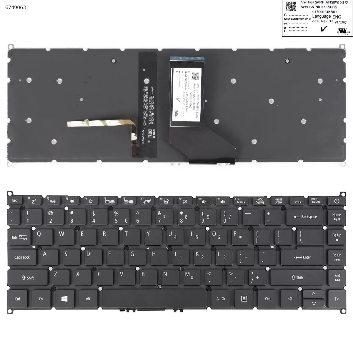 

US Laptop Keyboard for ACER Aspire A314-31 A314-32 A514-51 A314-21 A314-41 A314-33 A514-51G A514-51KG TMP40-51 BLACK Backlit