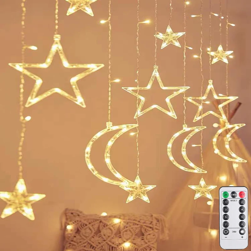 

2022 Ramadan Decoration Christmas Lights Curtain Garland Decorations For 2023 Home Ornaments Xmas Tree Navidad New Year Decor