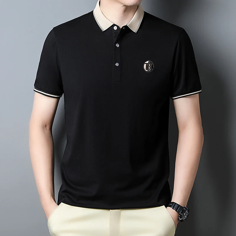 Summer Casual Polo Shirts Men 2023 Business Luxury Brand Fashion Short Sleeve Polo Shirts Male Spring High Quality Men Clothing images - 6