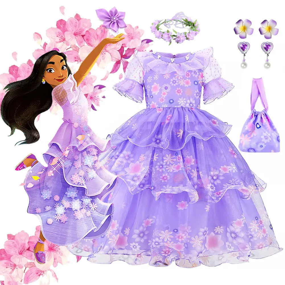 Vestido de princesa Isabela para niña, Charm, fiesta de cumpleaños, Halloween, disfraz de Mirabel Luoisa, Disney, novedad
