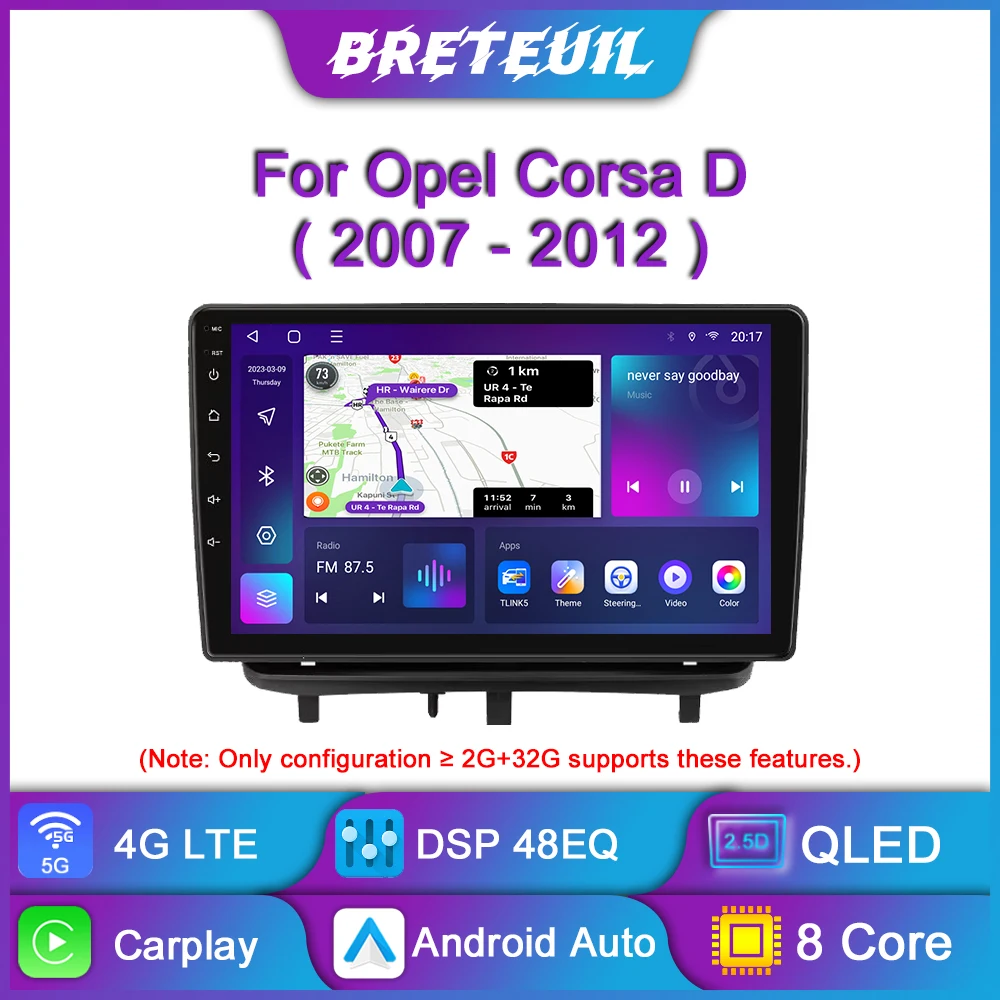 Фото Для Opel Corsa D 2007 2008 2009 2010 2011 2012 Android Car Radio Multimedia Video Player Navigation GPS Carplay Touch Screen Auto Stereo Intelligent Systems №1