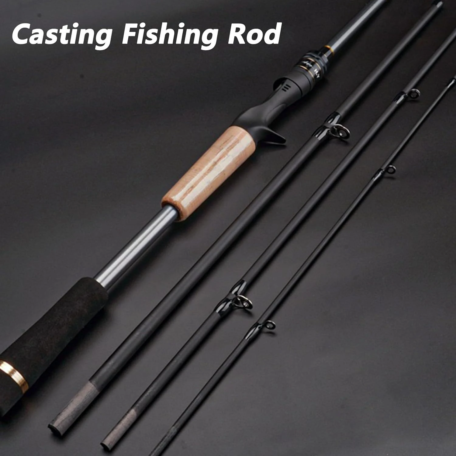 Ultralight Surf Casting/Spinning Fishing Rod High Quality 4 Piece Travel Pole for Saltwater Trout Bass Walleye and P