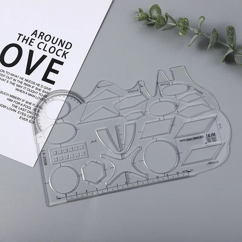 Пластиковая Складная линейка разных форм шаблон для рисования овальная