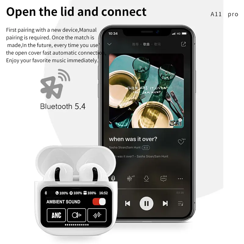 Новые беспроводные наушники A11pro с Bluetooth многофункциональные сенсорным цветным