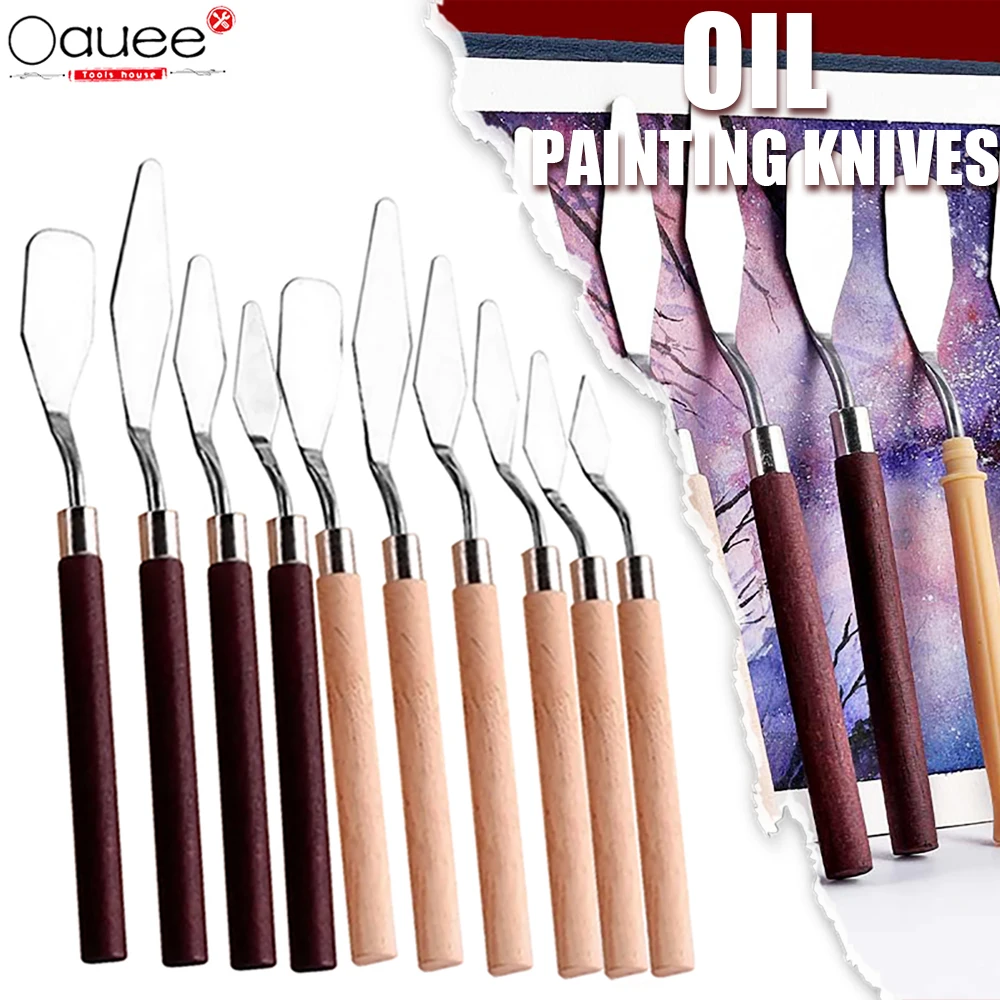 

Oil Painting Pocket Knives Stainless Steel Artist Crafts Spatula Palette Knife Oil Painting Mixing Knife Art Multitools
