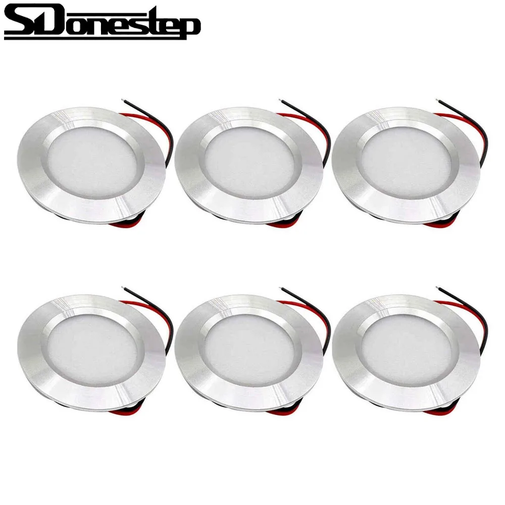 

6 PCS 12V LED Lights Recessed Ceiling Light For RV Camper Interior Cool White 6000K