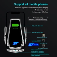 smart induction wireless charging car phone holder luminous logo light for ford st stline accessories lettering