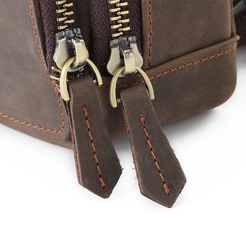 Мужская сумка в деловом стиле на плечо из воловьей кожи многофункциональная