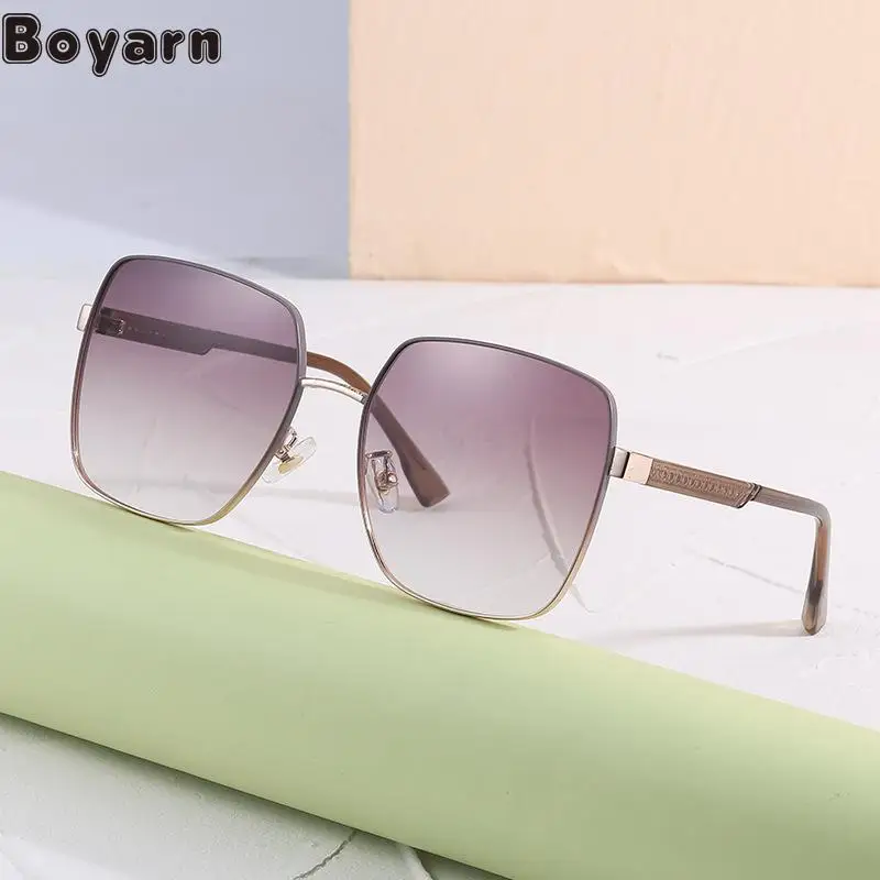 

Boyarn Korean Version Of Ins Style Nylon Sunglasses Women's Fashion Net Red Large Frame Sunglasses Women In Europe And America S