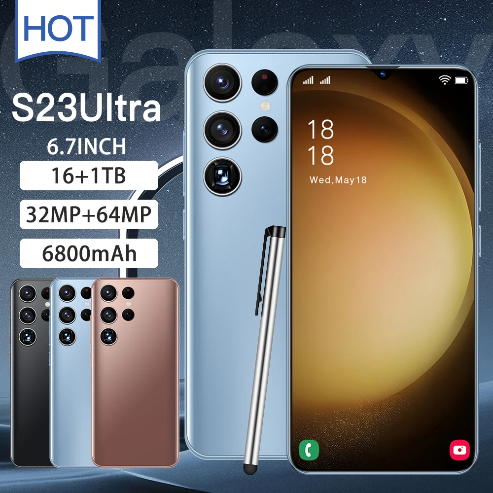 

Global Version S23 Ultra Smart Phone 5G Android 6.7 Inch HD Full Screen Face ID 16GB+1TB Mobile Phones Dual Sim Card Cell Phone