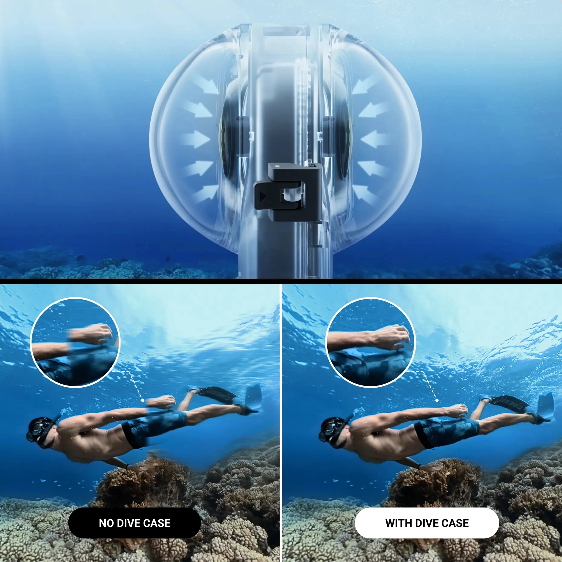 Insta360 X3 Невидимый Дайвинг чехол 50m водонепроницаемый 2023 новые аксессуары для Insta
