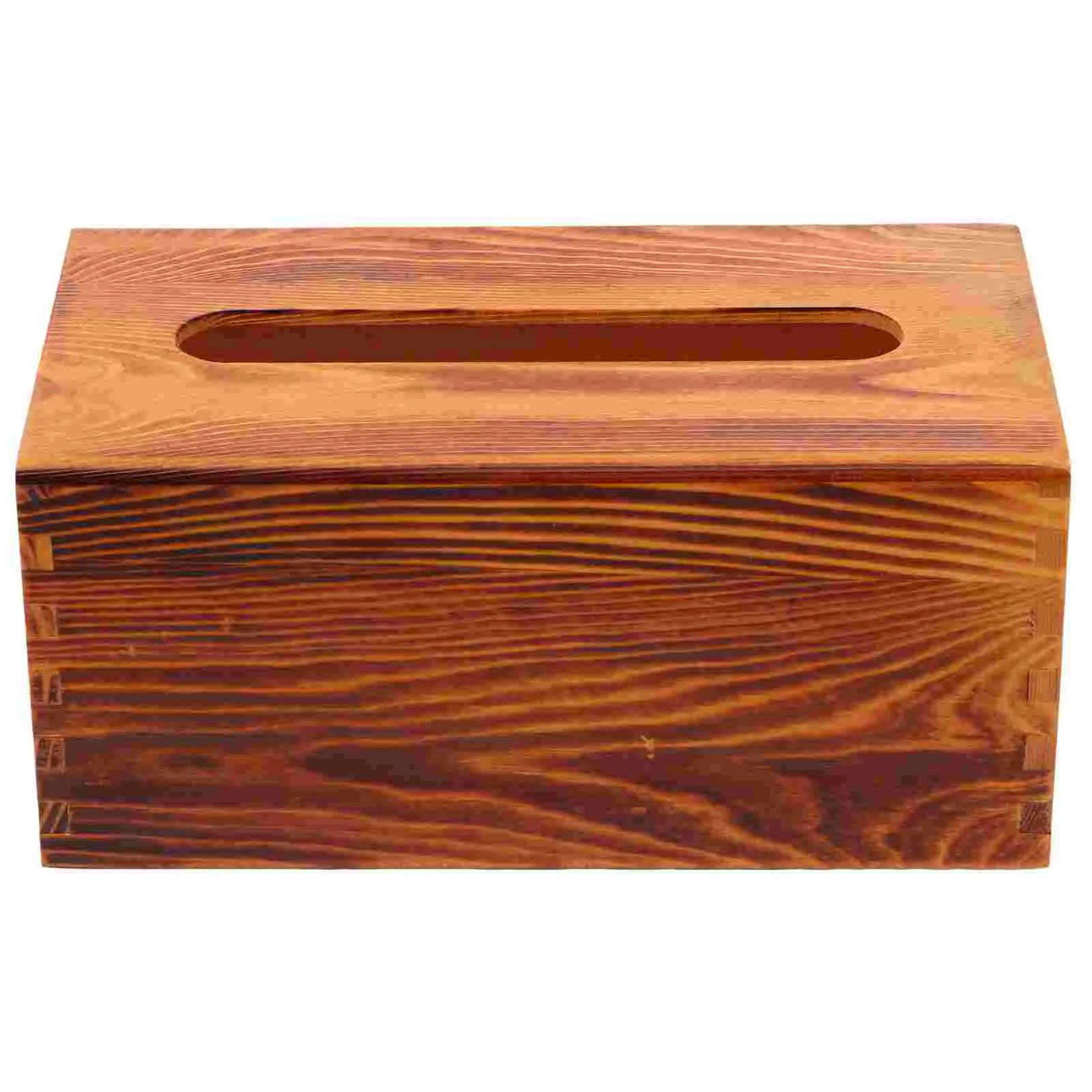 

Tissue Box Holder Wooden Napkin Dispenser Facial Paper Cover Square Organizer Rectangular Storage Vintage Pumping Container Wood