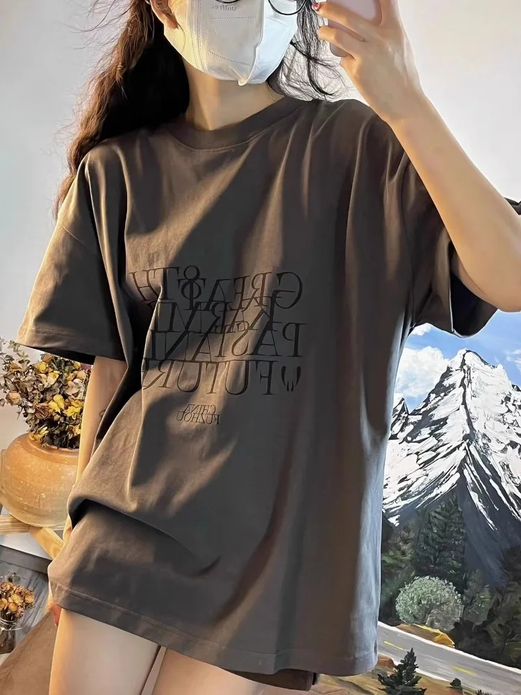 Американские Футболки с графическим принтом для женщин топы большого размера