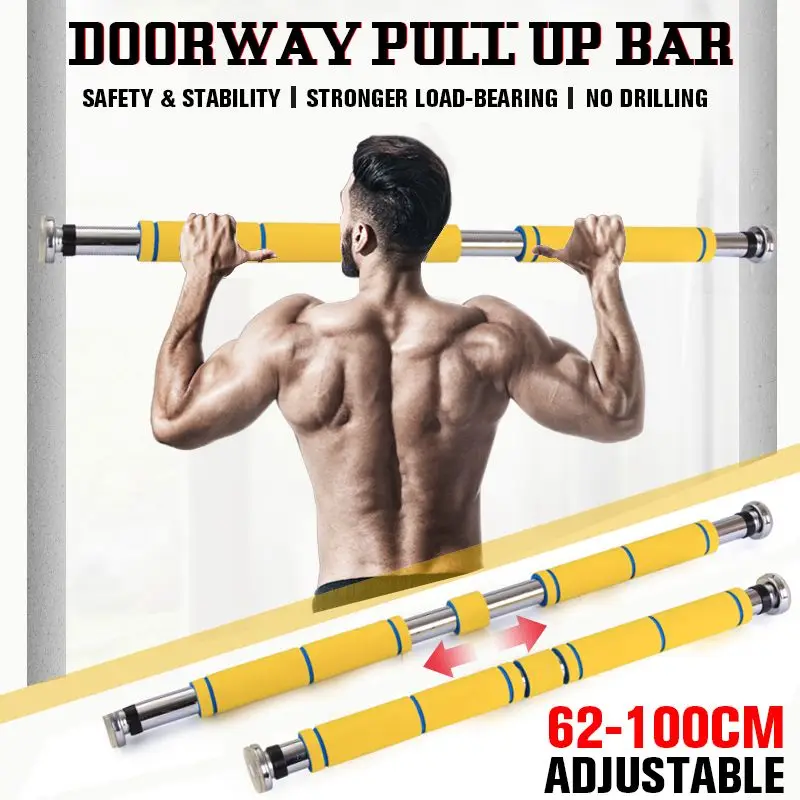 

62-100cm Door Horizontal Bar Steel Adjustable Training Bars For Home Sport Workout Pull Up Arm Training Sit Up Fitness Equipment