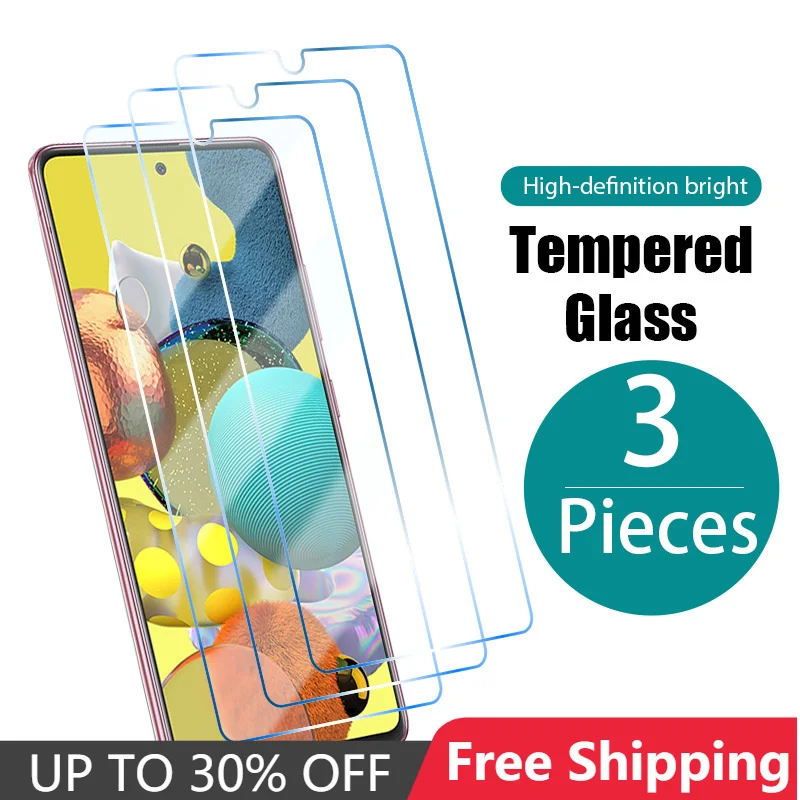 Закаленное стекло для Samsung Galaxy M51 M31S M31 Prime M21S M21 M11 M01S M01 M40 M30S M30 M20 M10S M10, 3 шт.