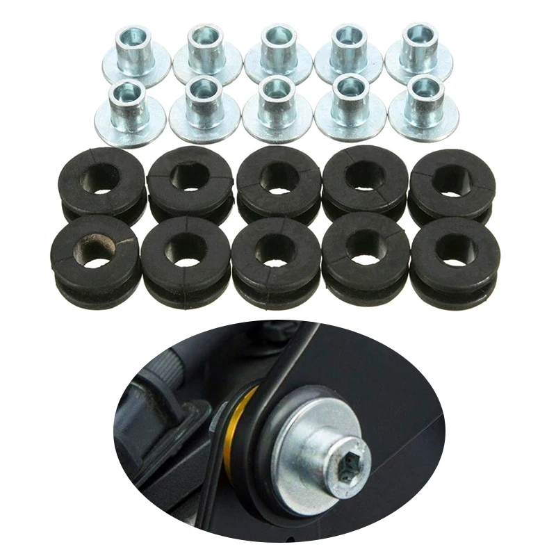 

10PCS Motorcycle Rubber Grommets Bolt Assortment Kits For Honda for Yamaha for Suzuki Fairing Bolts Pressure Relief Cushion Kit