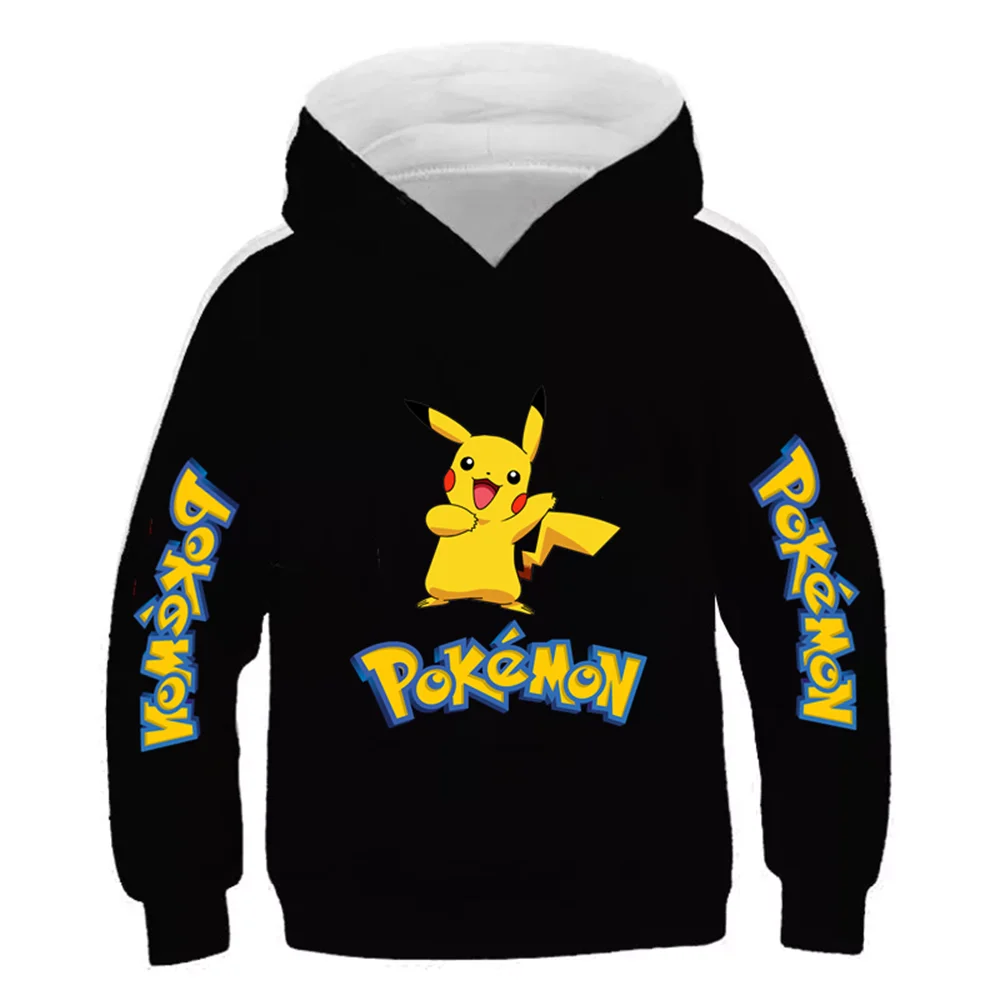 

Детские толстовки для мальчиков и девочек Pokemon на зиму и весну, Детские хлопковые топы, модные спортивные толстовки с капюшоном Pokemon Pikachu для ...