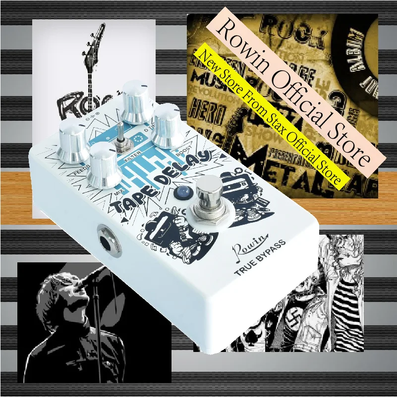 Rowin RE-01 Tape Delay Guitar Effect Pedal Combined With Delay And Bass Effects Wide Range Delay Adjustment And Make Real Bass