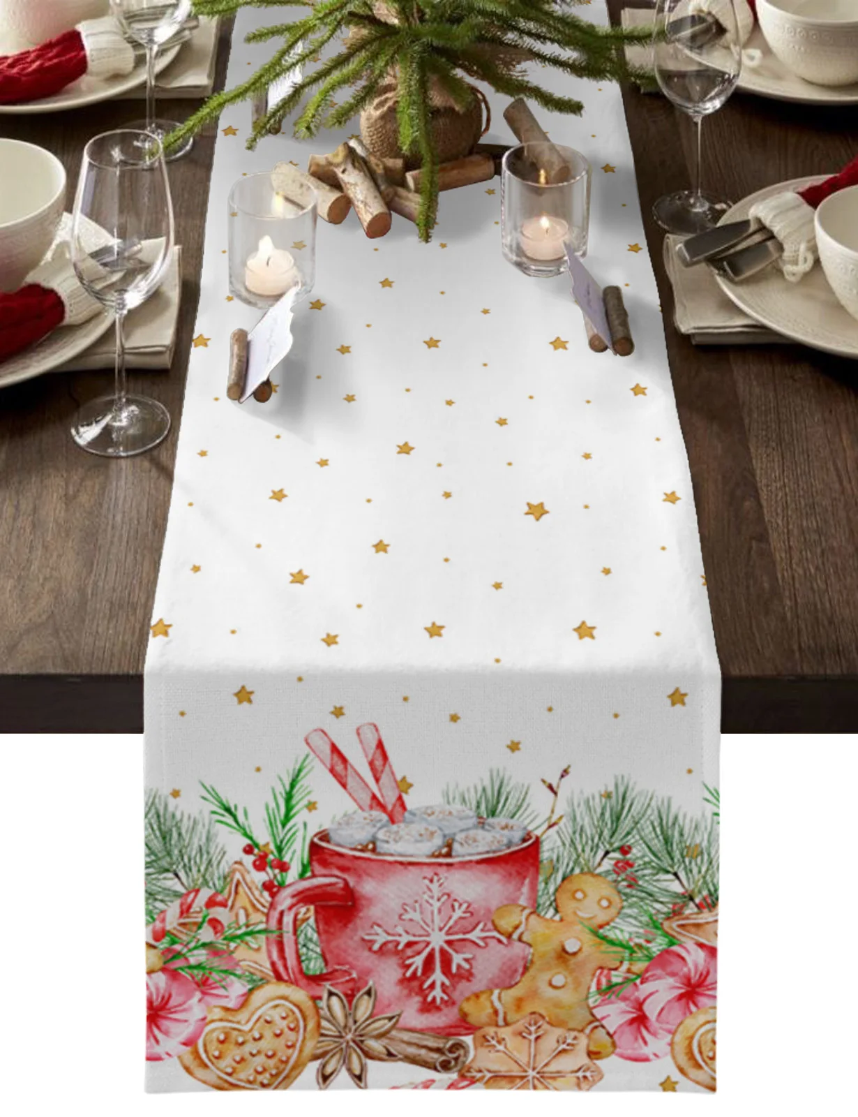 

Christmas Candy Gingerbread Man Table Runner Christmas Dining Table Decor Linen Table Runners Wedding Decor Table Cloth