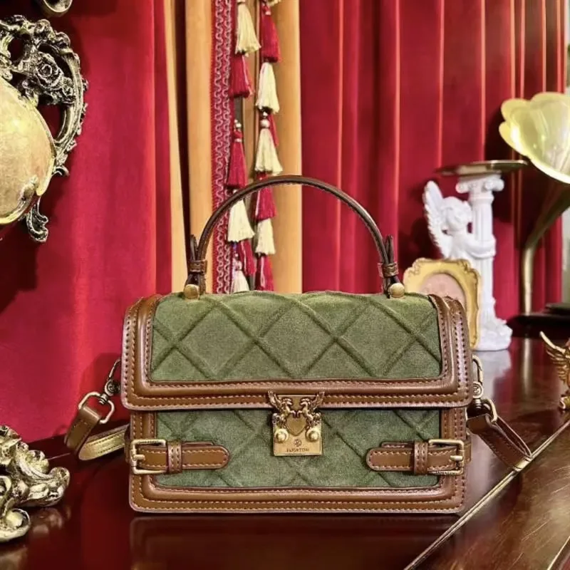 Luxury Contrast Plaid Lock Pocket 100% Leather Women's Bag 2023 New Handbag Cosplay Ware Shoulder Bag Famous Brand Channels sac