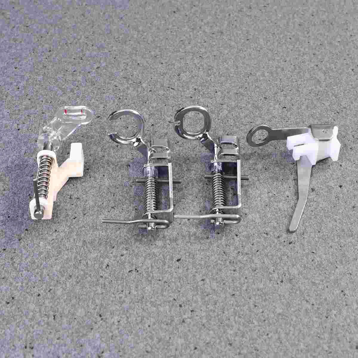 

4 Pcs in 1 Set Presser Foot Open Close Toe Metal Quilting Embroidery Spring Presser Foot Compatible for Free Motion