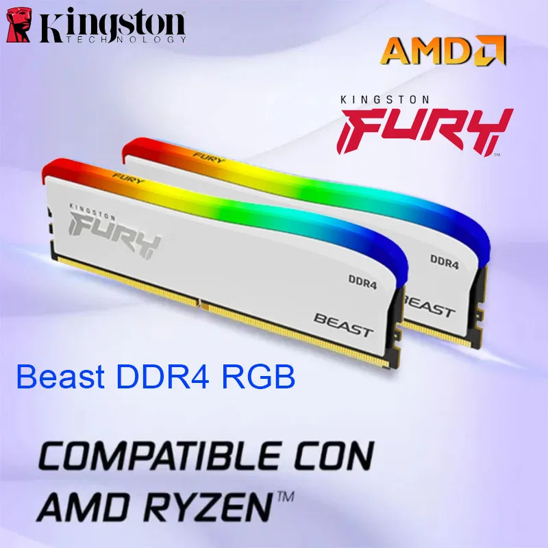 Материнская плата Kingston FURY Beast DDR4 RGB Special Edition 8 ГБ 16 ГБ 32 ГБ 3200 МГц 3600 МГц для настольного ПК AMD Ryzen Intel XMP CPU CL18