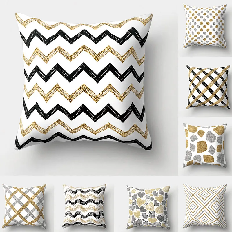 

Nordic Style Geometric Pillowcase 45x45 Sofa Cushion Decor Throw Pillow Cushion Cover Polyester Stripe Pillowcase Home Decor